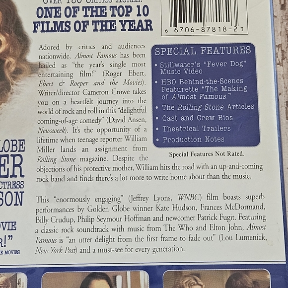 Almost Famous DVD Wide Screen 1970s Rock Culture Cameron Crowe Film - Picture 9 of 9